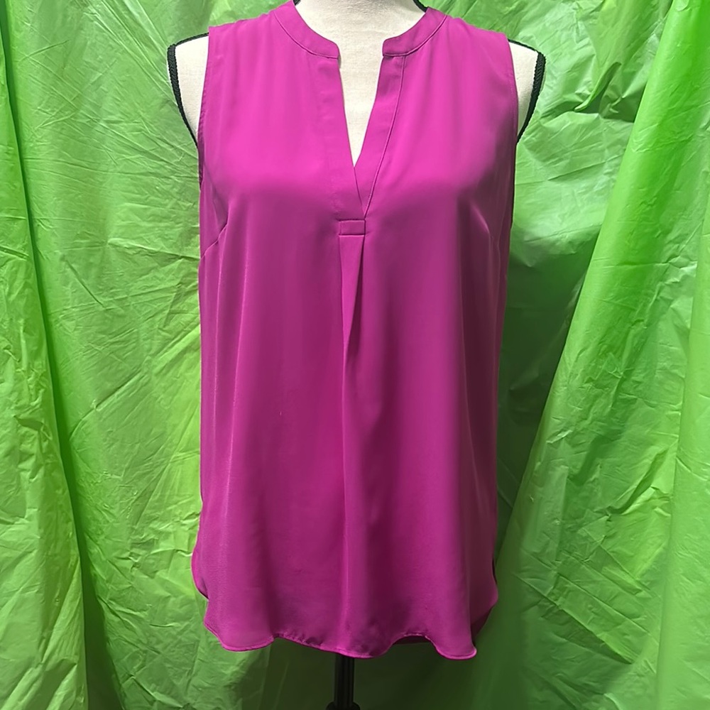 Cynthia Steffe Pink Sleeveless Blouse with Mandarin Collar